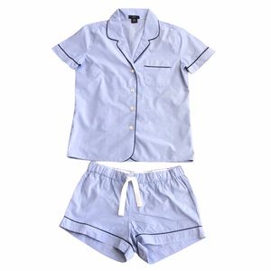 J. Crew Blue Short Vintage PJ Sleep Set XS EUC